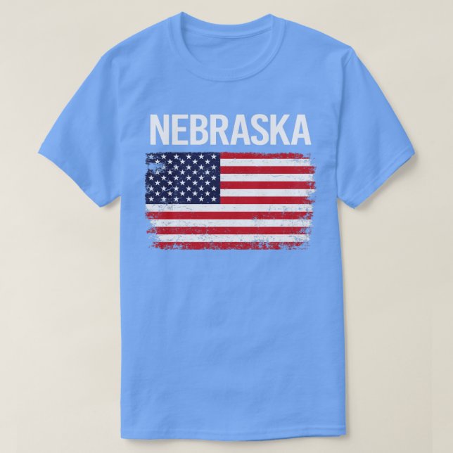 T-shirt Le drapeau américain Nebraska (Design devant)