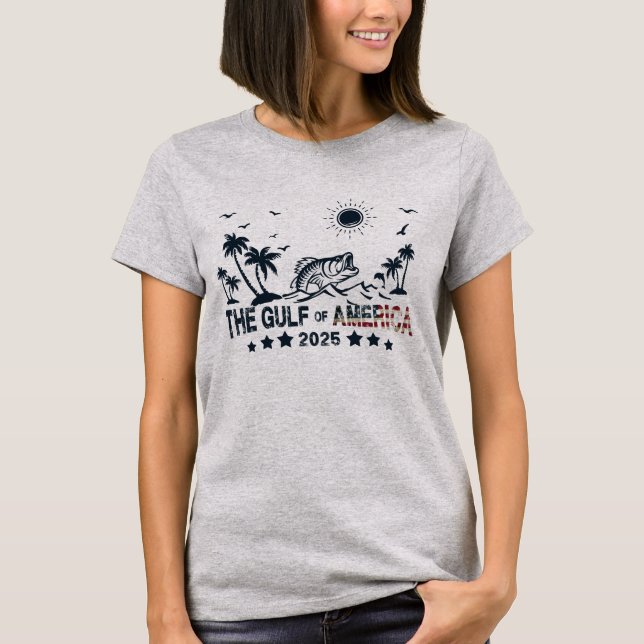 T-shirt Le drapeau américain patriotique du golfe d'Amériq (Devant)