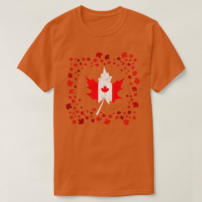 T-shirt Le drapeau canadien Feuille d'érable canadienne (Design devant)