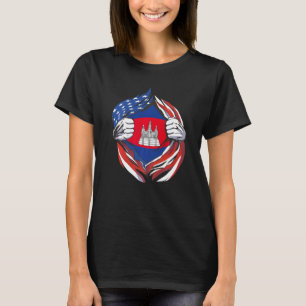 T-shirt Le drapeau cap-verdien Américain Fier de Mon Cabo 