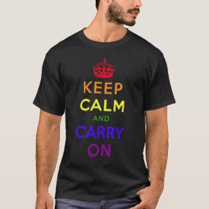 T-shirt Le drapeau d'arc-en-ciel et gardent le calme et
