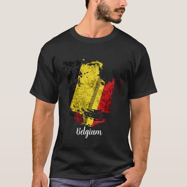 T-shirt le drapeau de la Belgique (Devant)