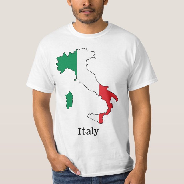 T-shirt Le Drapeau de l'Italie dans sa carte - Collection  (Devant)