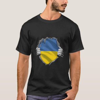 T-shirt Le drapeau de l'Ukraine, fière de son héritage sup