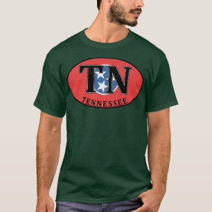 T-SHIRT LE DRAPEAU D'ÉTAT DE TENNESSEE EURO OVAL NASHVILLE