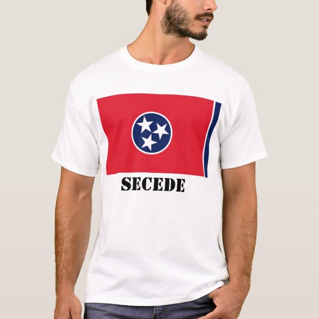 T-shirt Le drapeau d'état du Tennessee, FONT CÉCESSION (Devant)