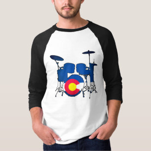 T-shirt Le drapeau du Colorado bat du tambour de la