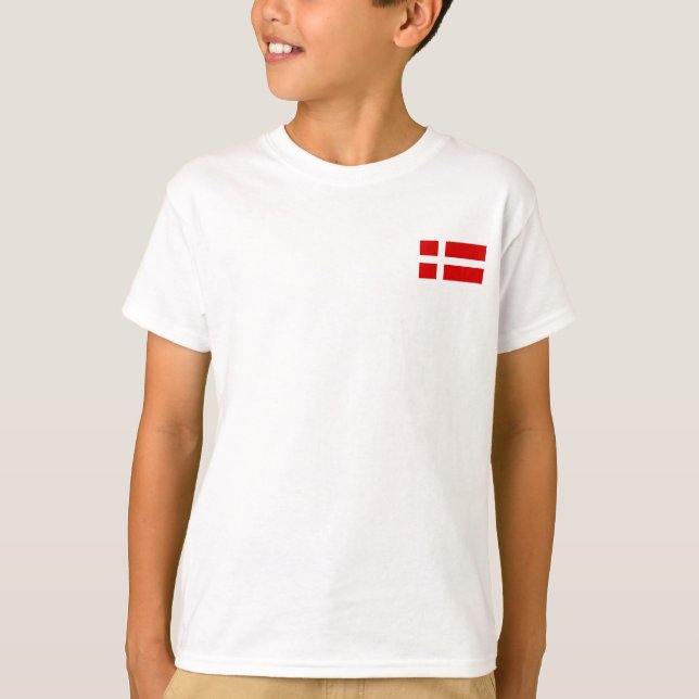 T-shirt Le drapeau du Danemark (Devant)