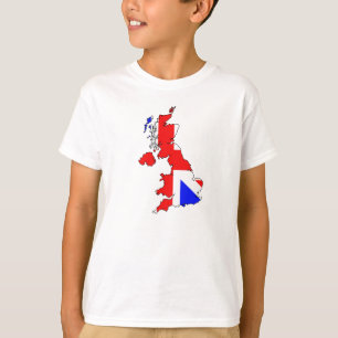 T-shirt Le drapeau d'Union Jack sur la carte britannique