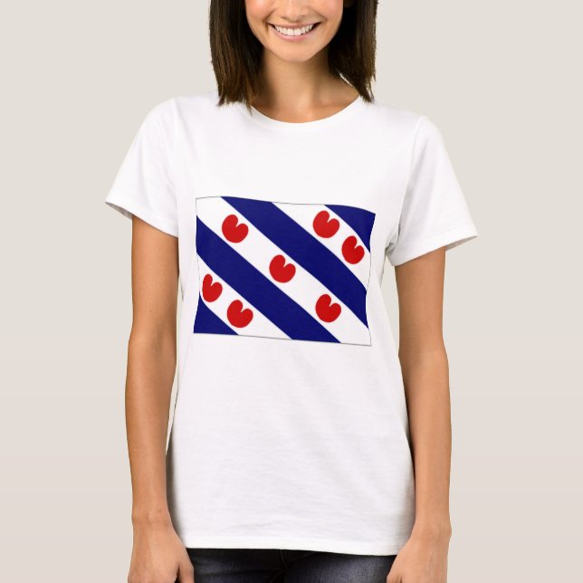 T-shirt Le drapeau néerlandais de la Frise (Devant)