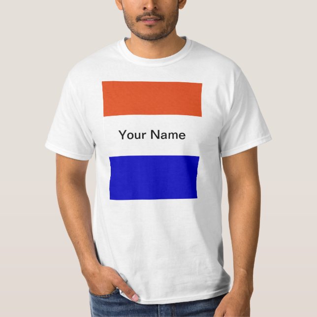 T-shirt Le drapeau néerlandais, vous ajoutent possèdent le (Devant)