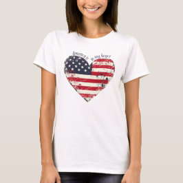 T-shirt Le drapeau rustique américain Heart-America est da