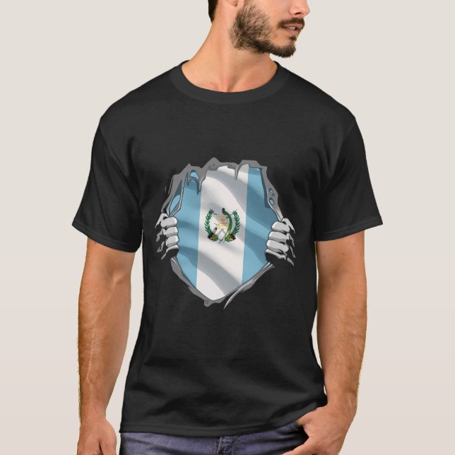 T-shirt Le drapeau super-guatémaltèque du patrimoine Guate (Devant)