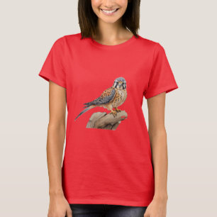 T-shirt Le faucon pèlerin américain perché sur le bûcher