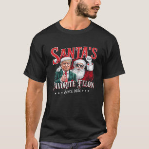 T-shirt Le Félin Préféré du Père Noël 2024 Noël Drôle Trum