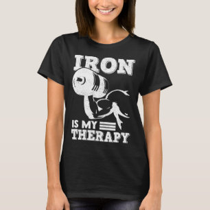 T-shirt Le Fer Est Ma Thérapie Dumbbell Muscle Building Po