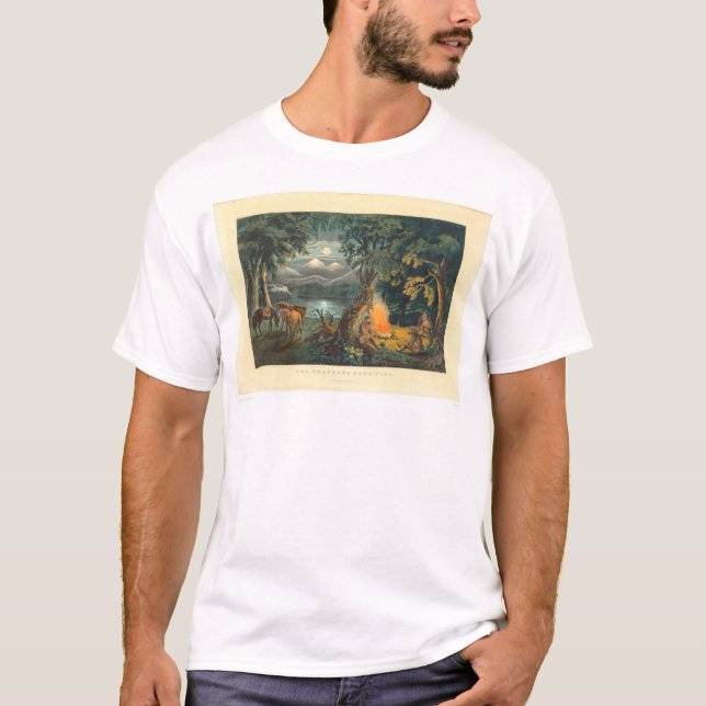 T-shirt Le feu de camp 1866 (1779A) du trappeur (Devant)