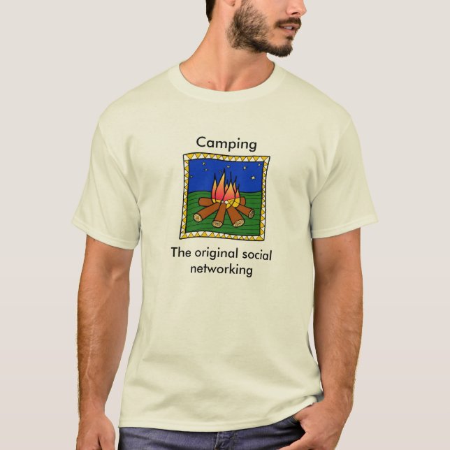 T-shirt le feu de camp le réseau social original… (Devant)