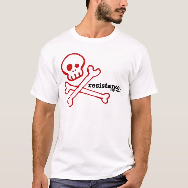 T-shirt Le fightwear de résistance désosse le blanc (Devant)