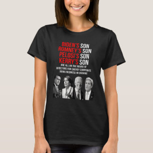 T-shirt Le Fils De Funny Bi Den Sont Tous Sur Le Bureau De