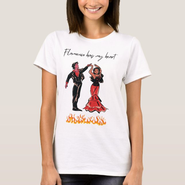 T-shirt Le flamenco a mon coeur (Devant)