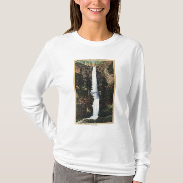 T-shirt Le fleuve Columbia, OU - automnes et Benson de (Devant)