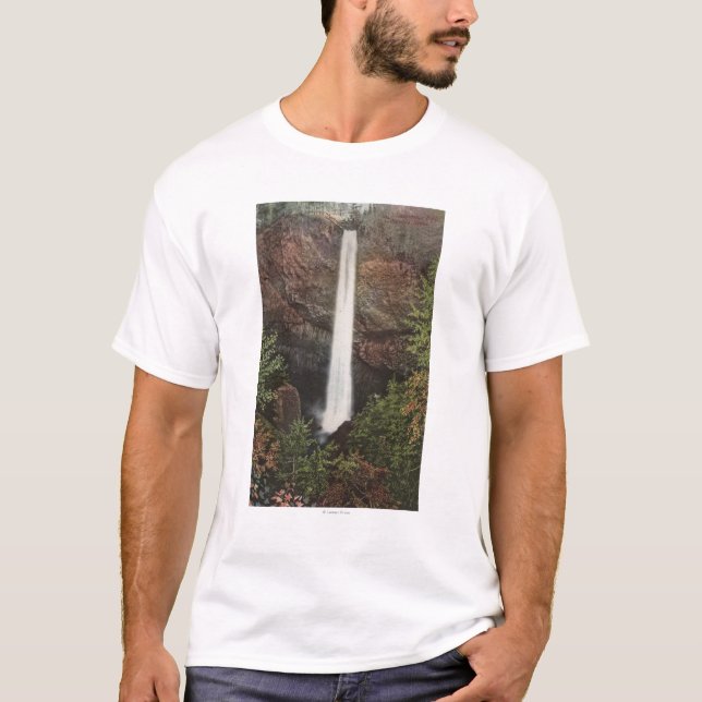 T-shirt Le fleuve Columbia, OU - Latourelle tombe la vue (Devant)