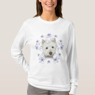 T-shirt Le flocon mignon d'art et de neige de chien de