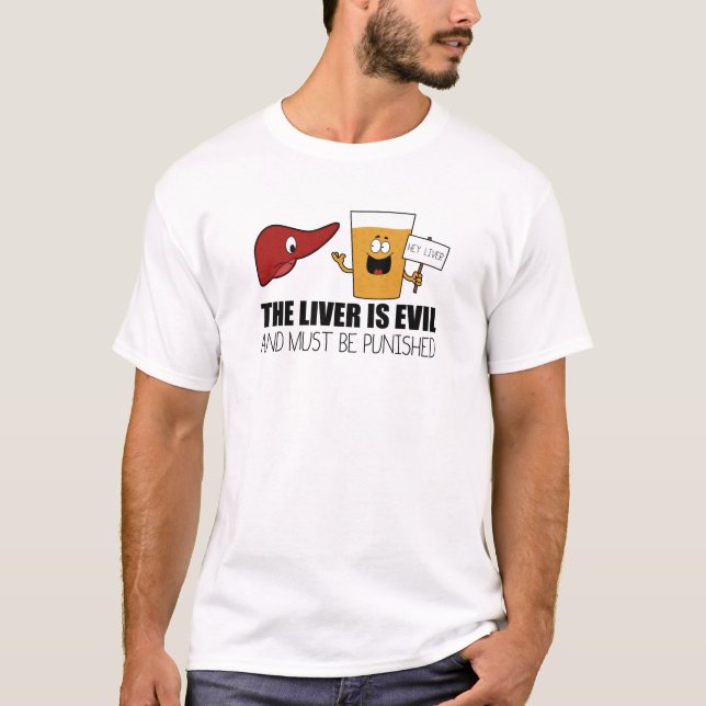 T-shirt Le foie est mauvais et doit être puni (Devant)