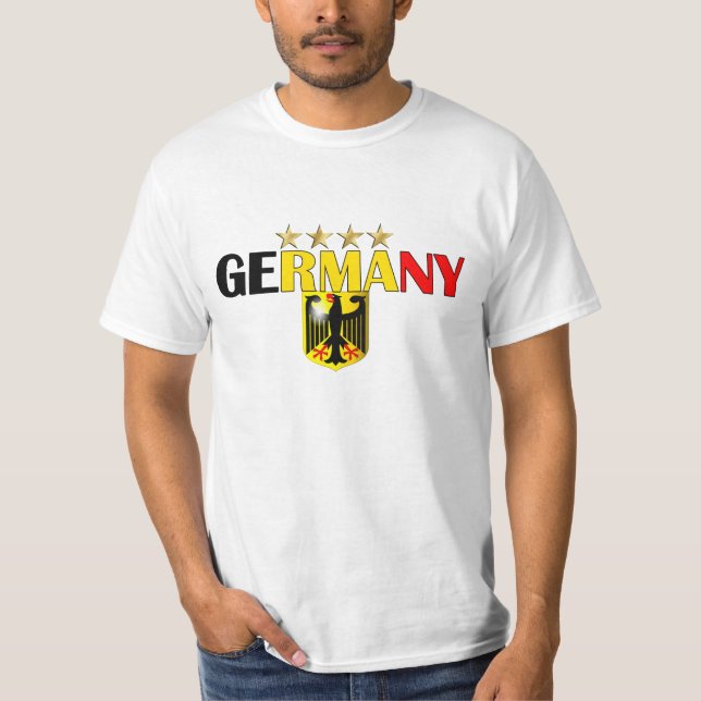 T-shirt Le football à quatre étoiles de l'Allemagne (Devant)