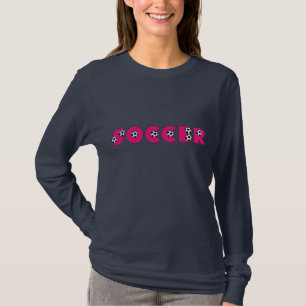 T-shirt Le football dans le rose avec des ballons de