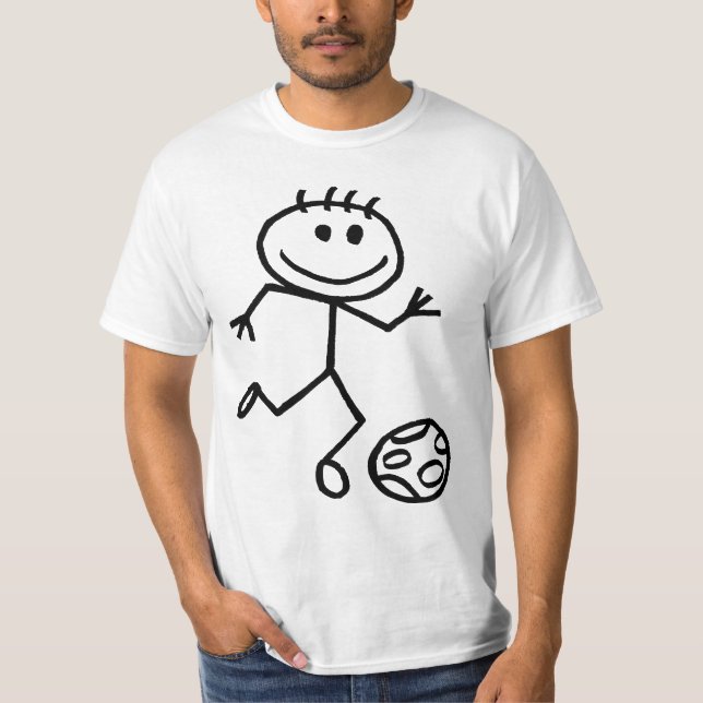 T-shirt Le football de Stickman (Devant)