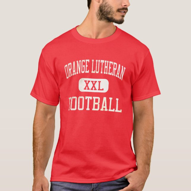 T-shirt Le football luthérien orange de Lancers (Devant)