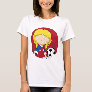 T-shirt Le football mignon du football de bande dessinée
