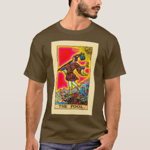 T-shirt Le fou tarot psychédélique en arc-en-ciel