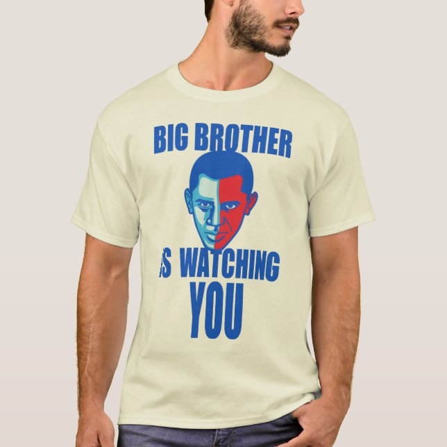 T-shirt Le frère vous observe (version de Barack Obama) T (Devant)