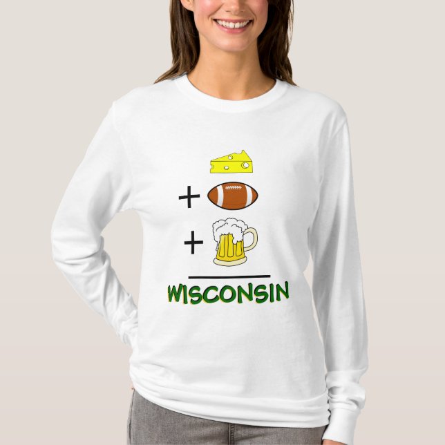 T-shirt Le fromage plus le football plus la bière égale le (Devant)