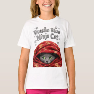 T-shirt Le furtif et empesé : Chat Ninja Bleu Russe