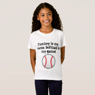 T-Shirt Le garçon manqué est mon base-ball nommé est mo