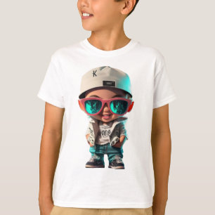 T-shirt Le garçon pose en hip hop de vêtements élégants