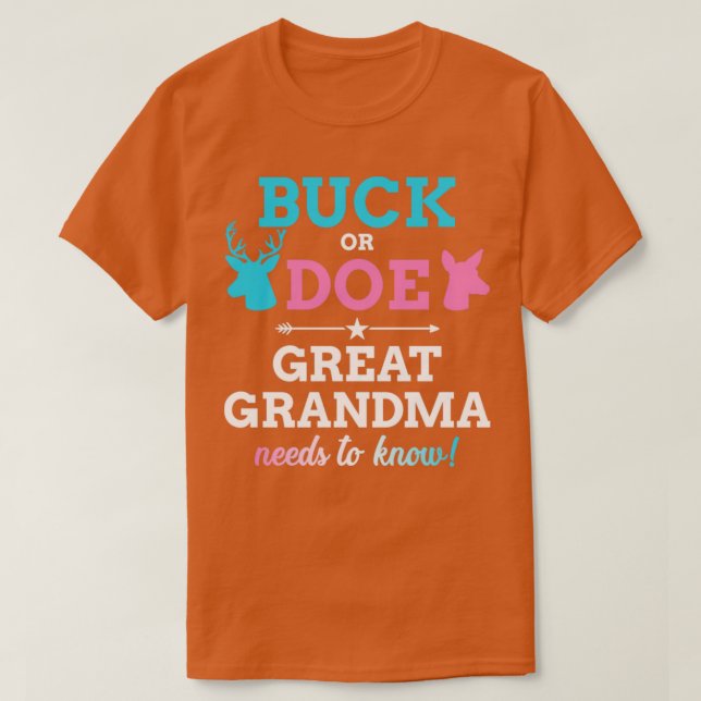 T-shirt Le genre révèle buck ou fait arrière grand-mère co (Design devant)
