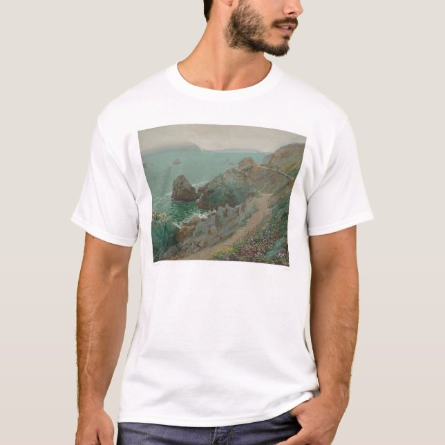 T-shirt Le Golden Gate de la falaise d'océan (1154) (Devant)
