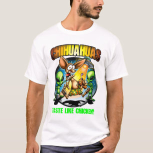 T-shirt Le goût de chiwawas aiment le poulet (foncé)
