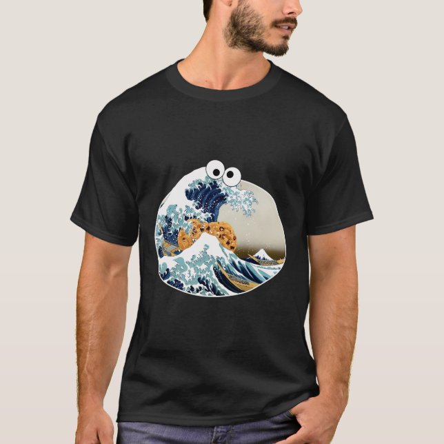 T-shirt Le Grand Cookie Manger Vave De Kanagawa Googly E (Devant)