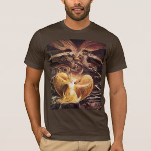T-shirt Le grand dragon rouge et la femme vêtus