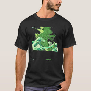 T-shirt Le grand monstre au large de Kanagawa Wave TeamGod