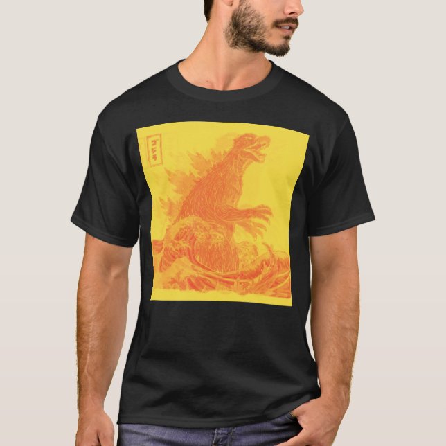 T-shirt Le grand monstre de Kanagawa TeamGodzilla Trippy (Devant)