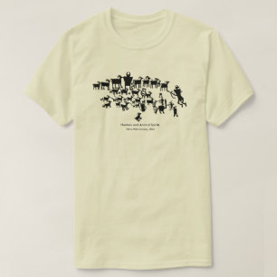 T-shirt Le grand panneau pétroglyphe de chasse