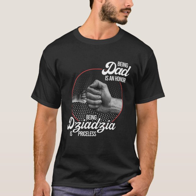 T-shirt Le Grand-Père Polonais Dziadzia Est Un Père Inesti (Devant)