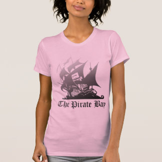T-shirt Le gris de baie de pirate au noir